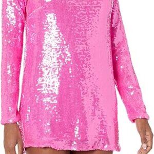 Show Me Your Mumu Pink Sequin Long Sleeve Mini Dress | Size M